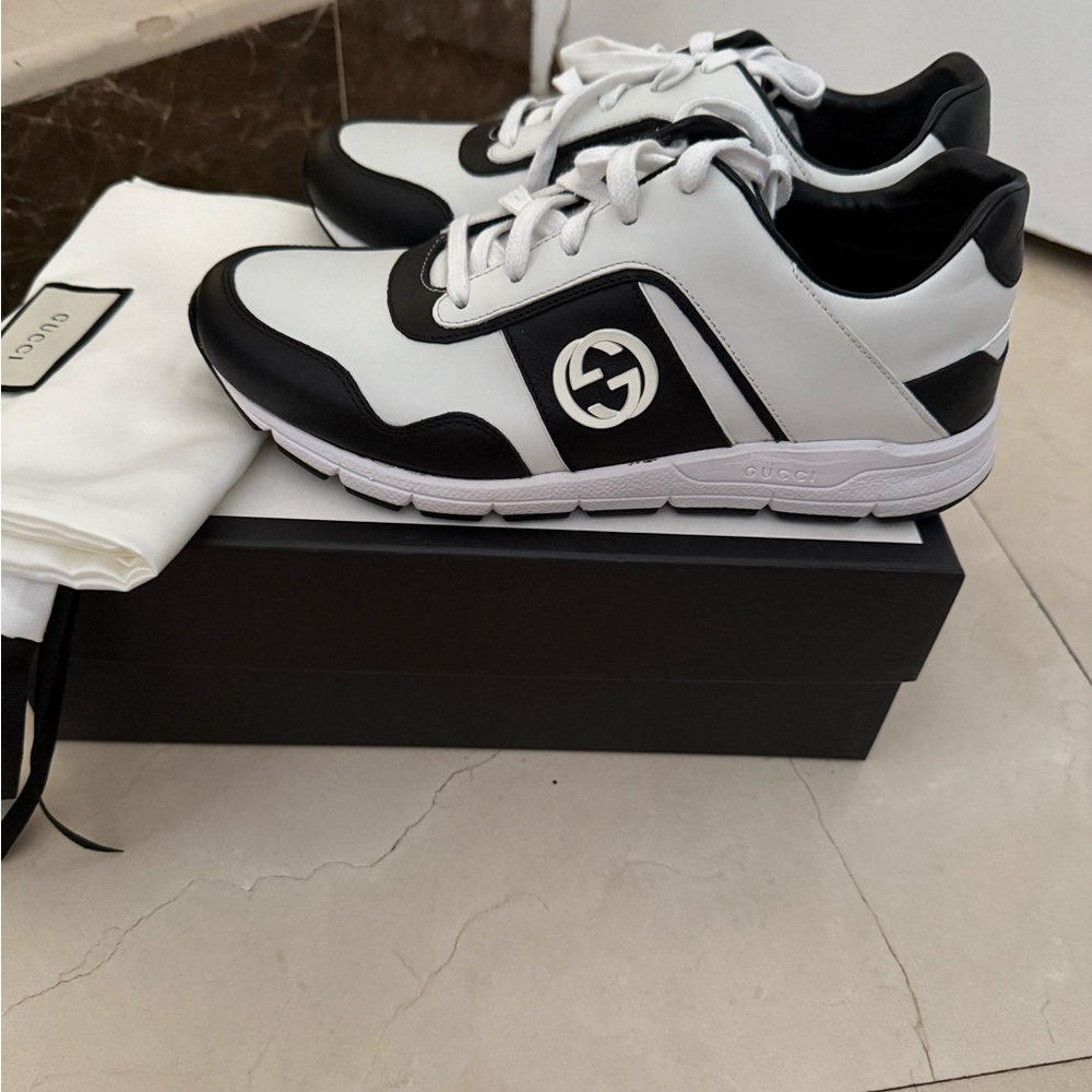 Gucci Black and White Retro Sneakers